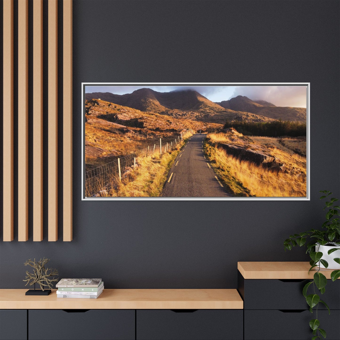 Sunset Road Matte Canvas, Framed (Multi-color)