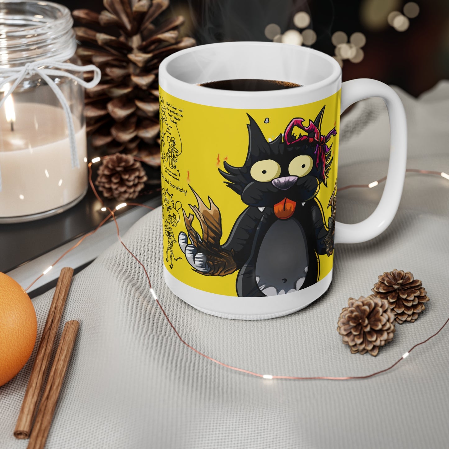 Whimsical Cartoon Ceramic Coffee Mug - 11oz & 15oz