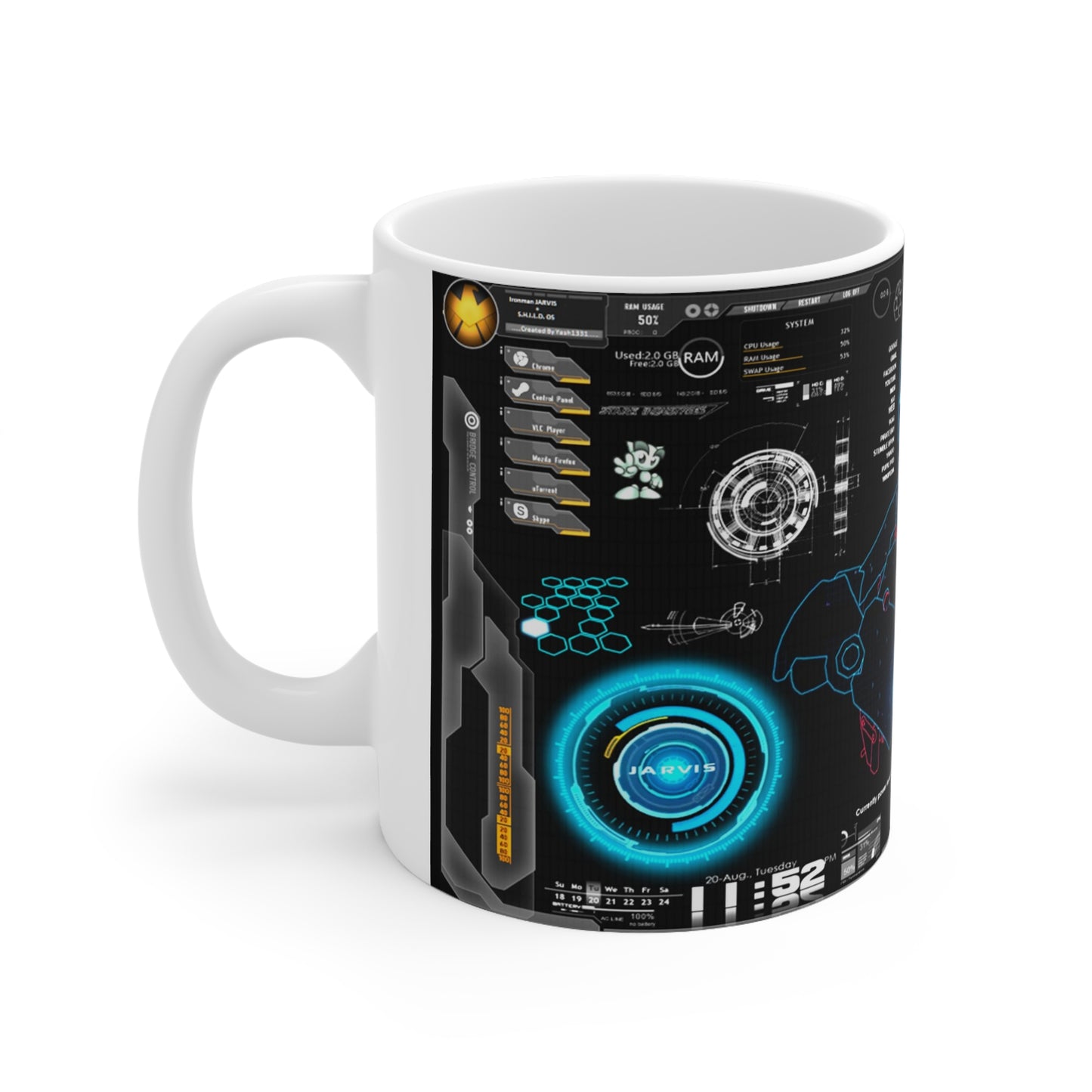 Iron Man Tech Coffee Mug - 11oz & 15oz - Perfect for Superhero Fans