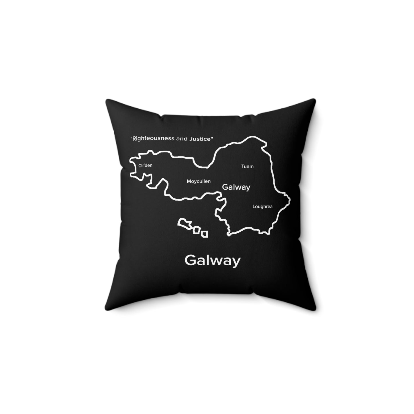 Galway Spun Polyester Square Pillow Black Edition 2 Sizes