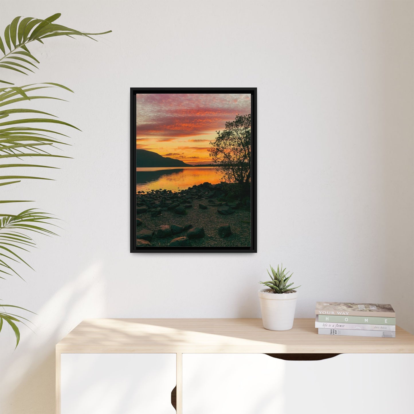 Sunset in Kerry Matte Canvas, Framed (Multi-color)