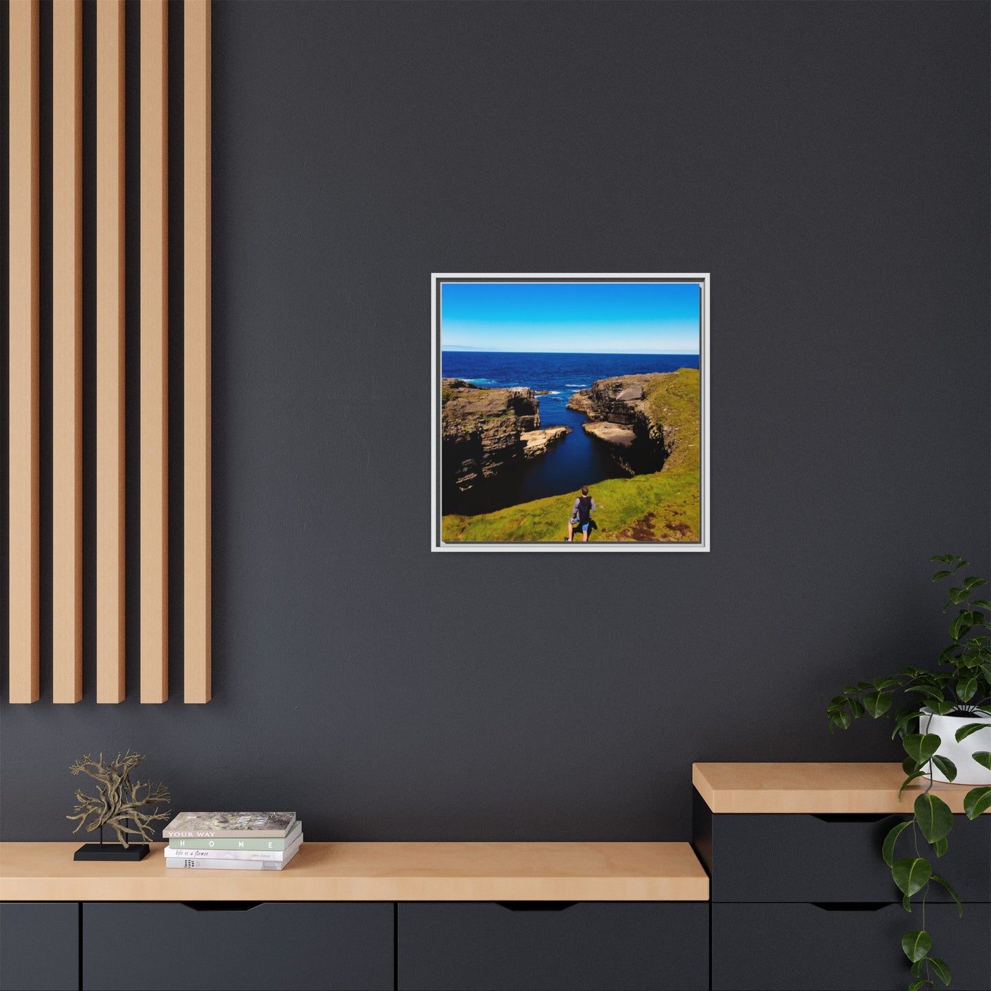 Cliffs Matte Canvas, Framed (Multi-color)