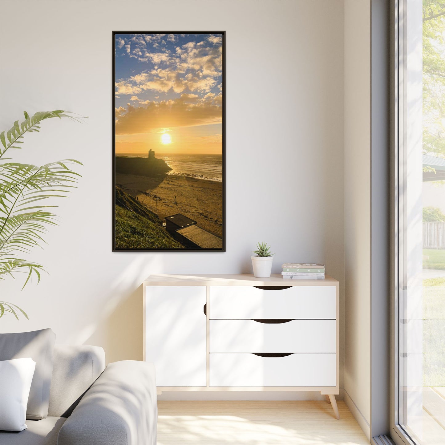 Ballybunion Sunset Castle Matte Canvas, Framed (Multi-color)