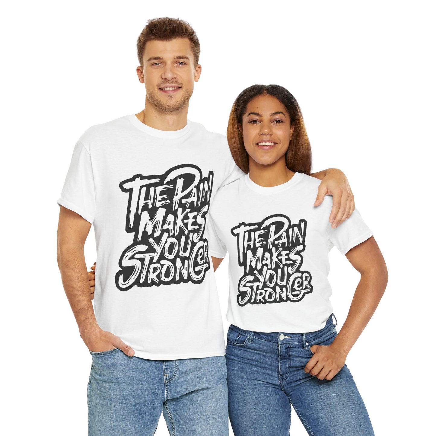 Unisex Heavy Cotton Tee - "The Rain Makes You Stronger" Inspirational Graphic Tee