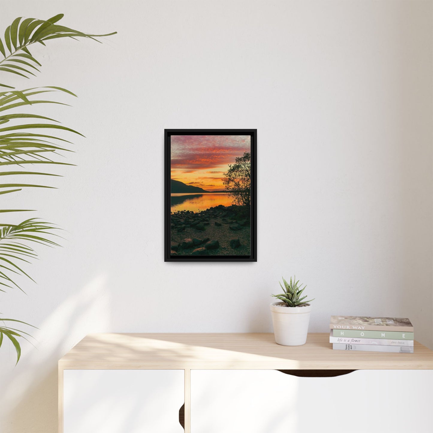 Sunset in Kerry Matte Canvas, Framed (Multi-color)