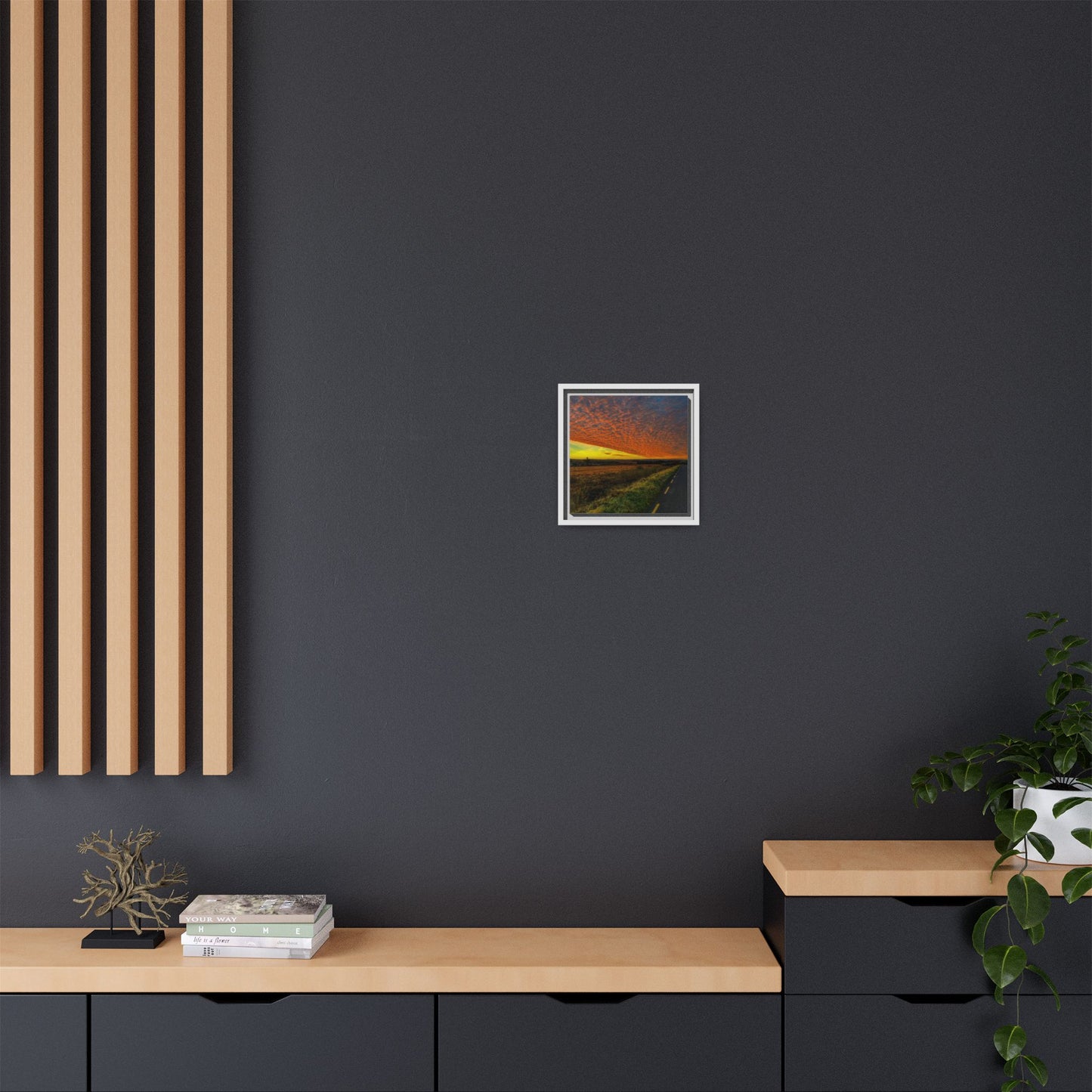 Cloudy Sunset Matte Canvas, Framed (Multi-color)