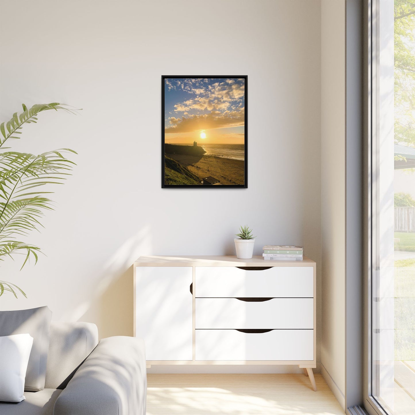 Ballybunion Sunset Castle Matte Canvas, Framed (Multi-color)