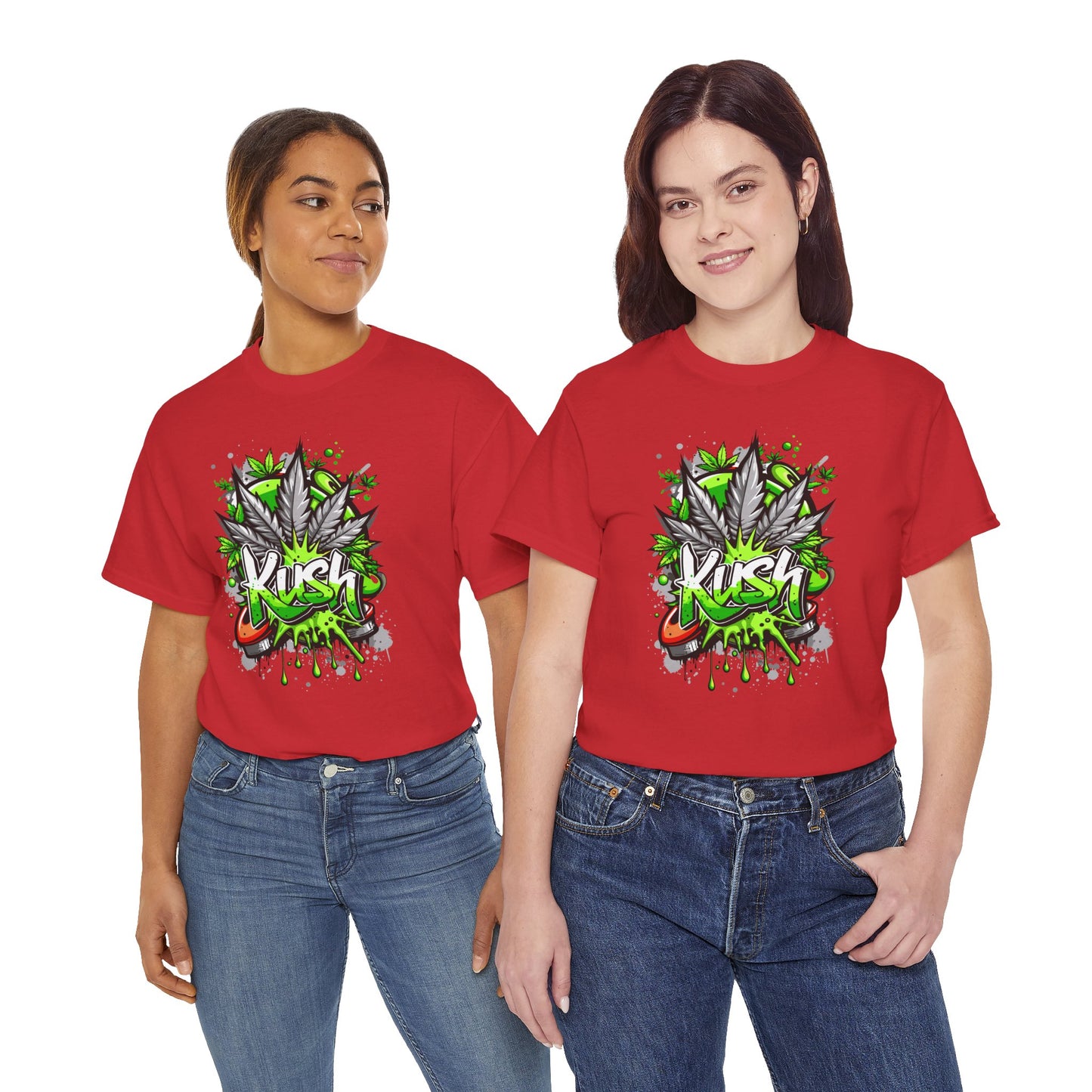 Kush Graffiti T-Shirt — Green Cannabis Leaf Street Art Tee