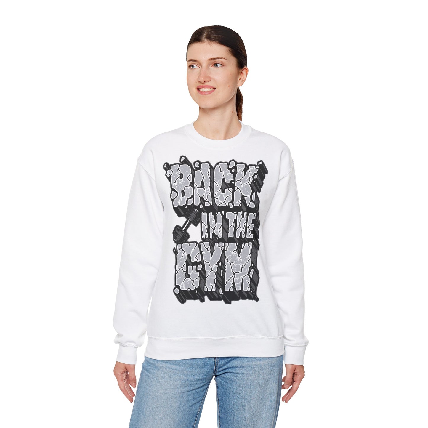 Back in the Gym Unisex Heavy Blend™ Crewneck Sweatshirt - Casual Fitness Wear for Workout Enthusiasts