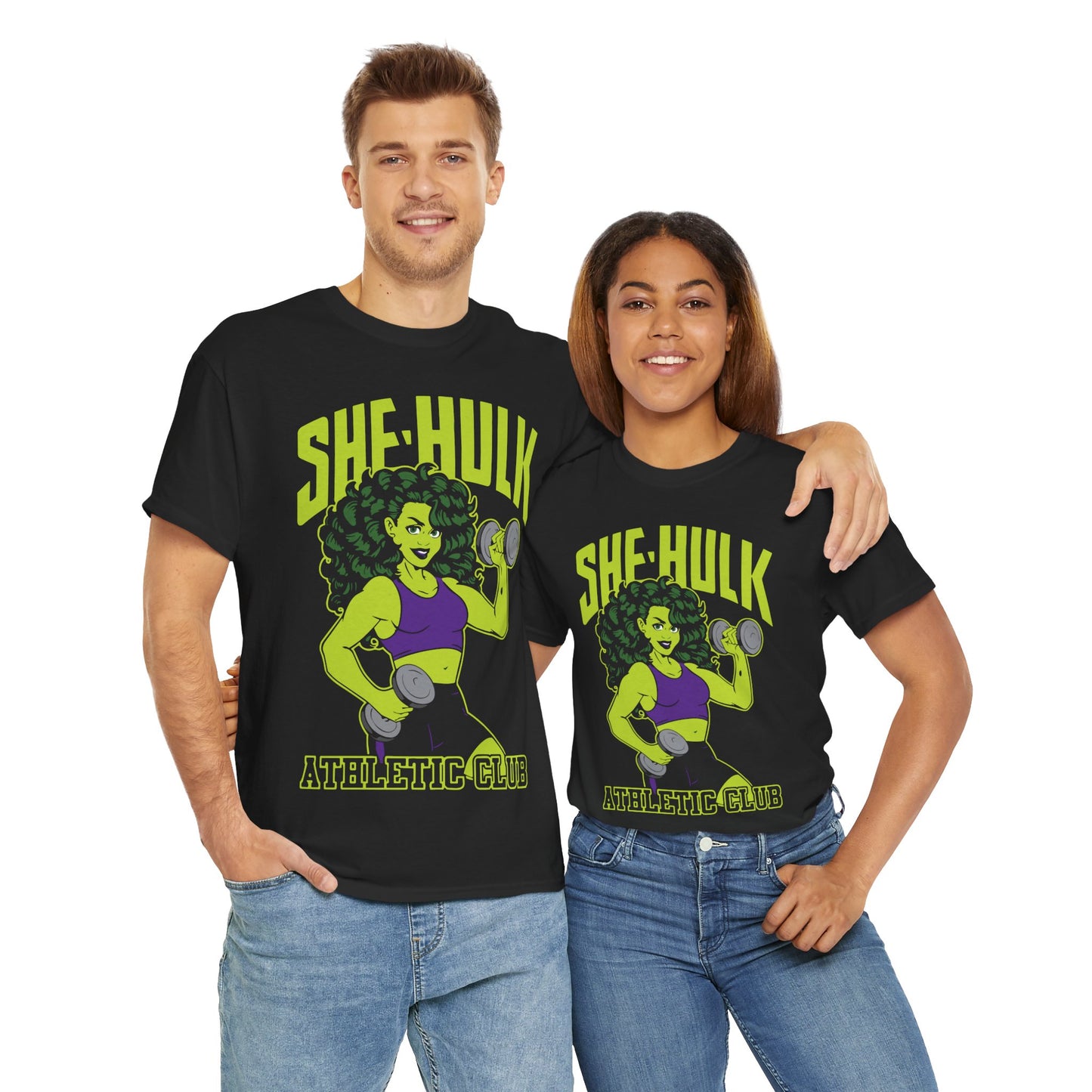 She-Hulk Athletic Club Unisex Heavy Cotton Tee - Empowering Fitness T-Shirt for Superhero Fans Black