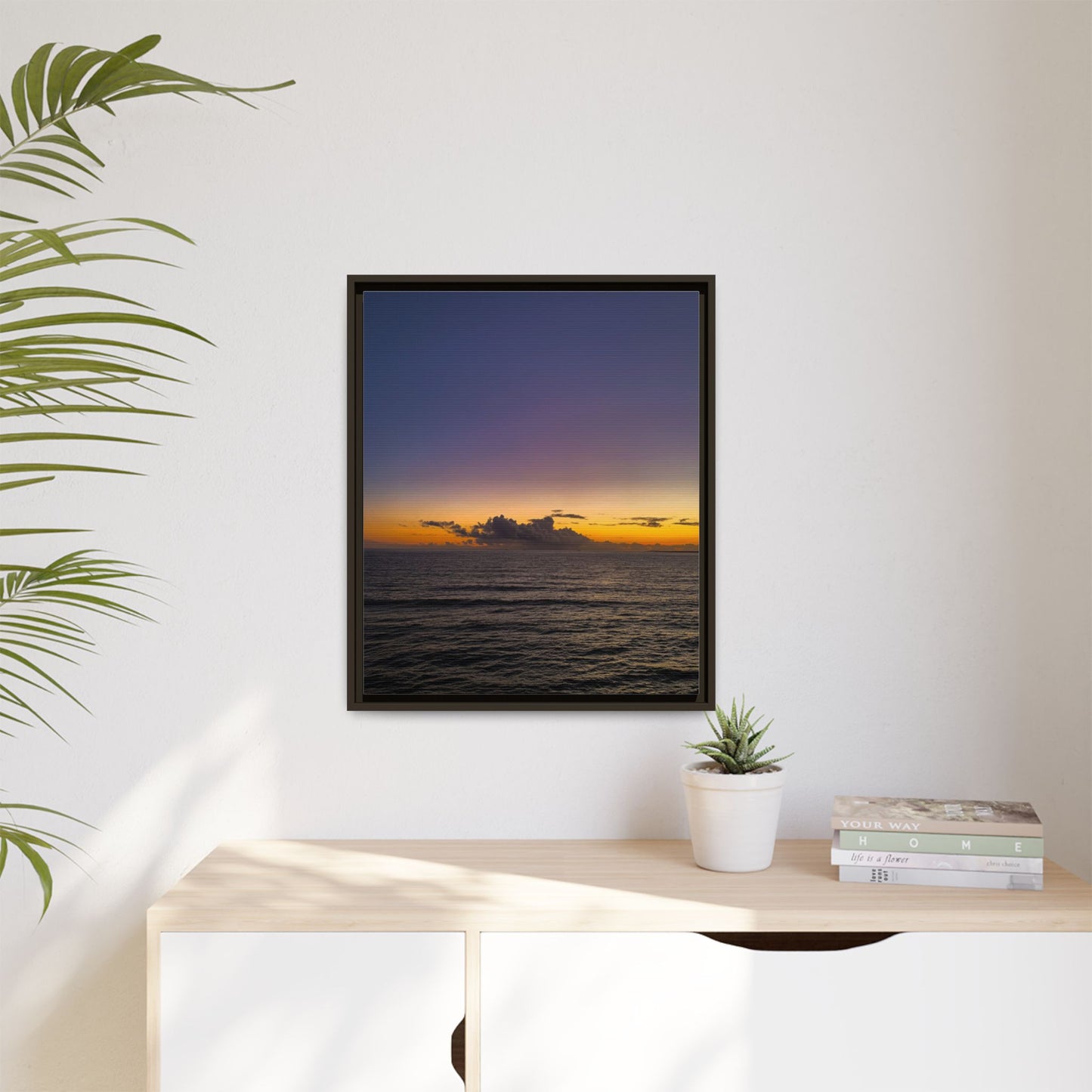 Sunset in Ocean 2 Matte Canvas, Framed (Multi-color)