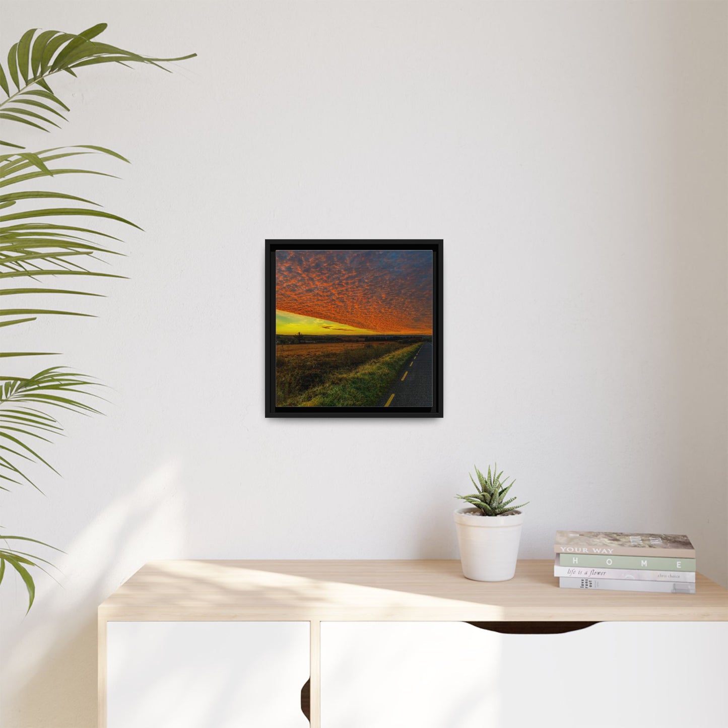 Cloudy Sunset Matte Canvas, Framed (Multi-color)