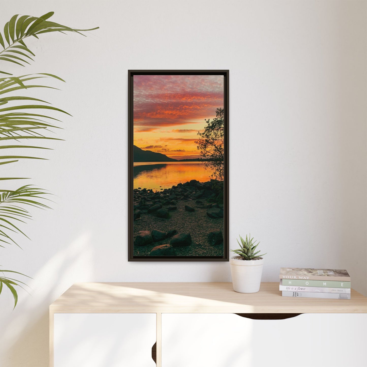 Sunset in Kerry Matte Canvas, Framed (Multi-color)