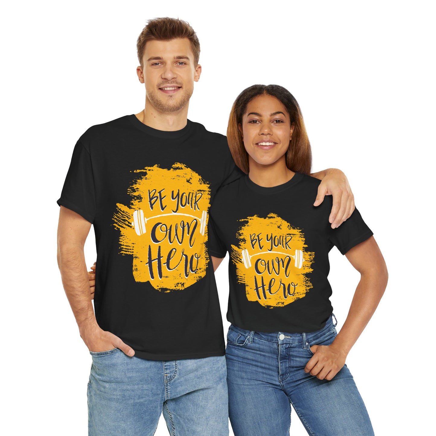 Be Your Own Hero Unisex Heavy Cotton Tee - Motivational Fitness Shirt