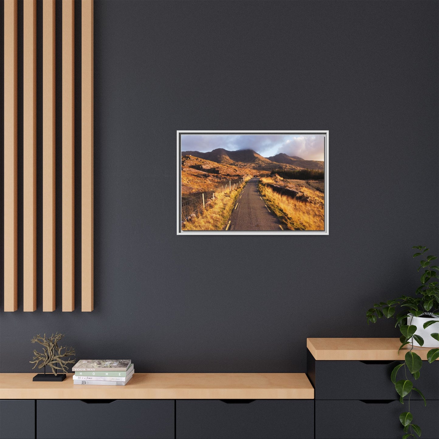 Sunset Road Matte Canvas, Framed (Multi-color)
