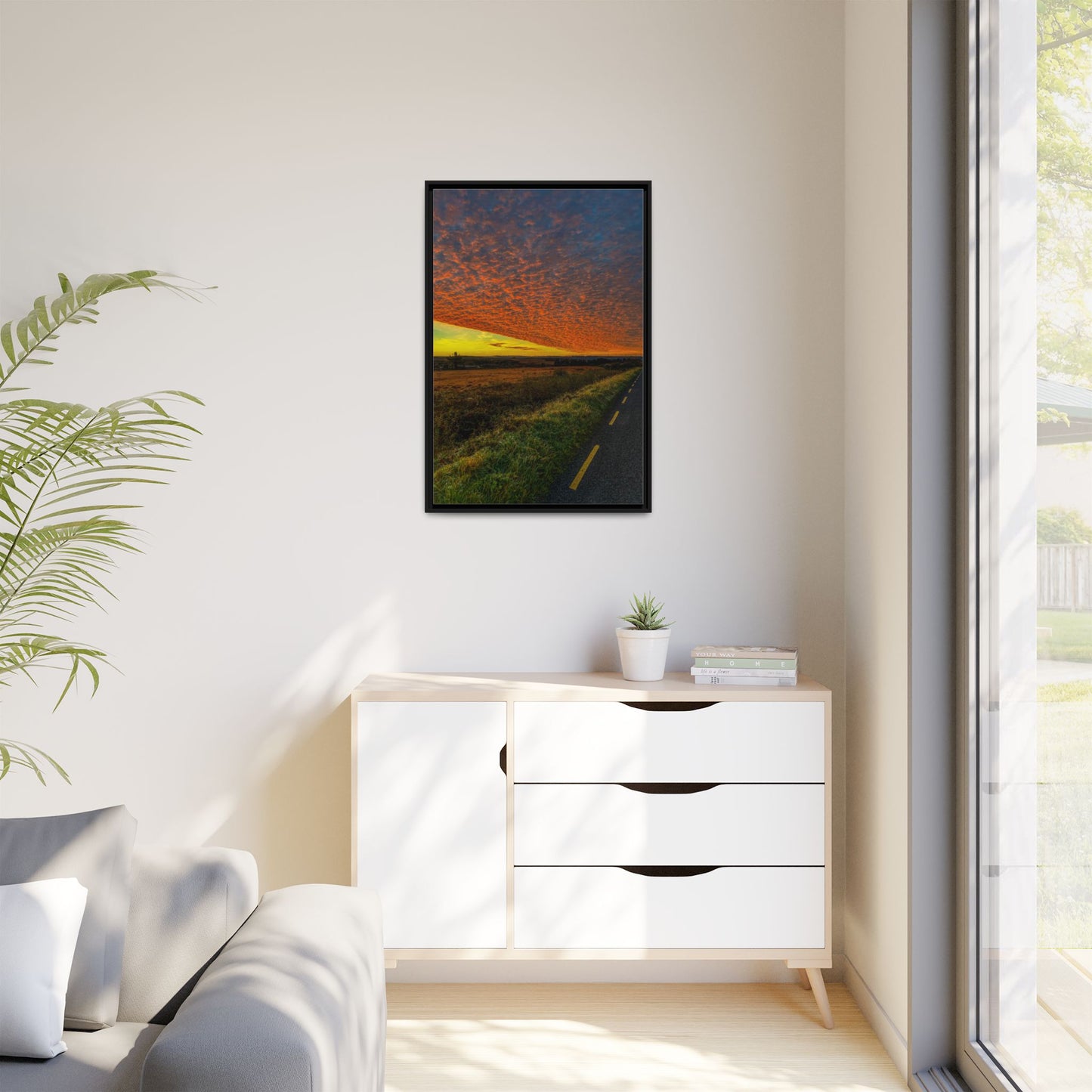 Cloudy Sunset Matte Canvas, Framed (Multi-color)