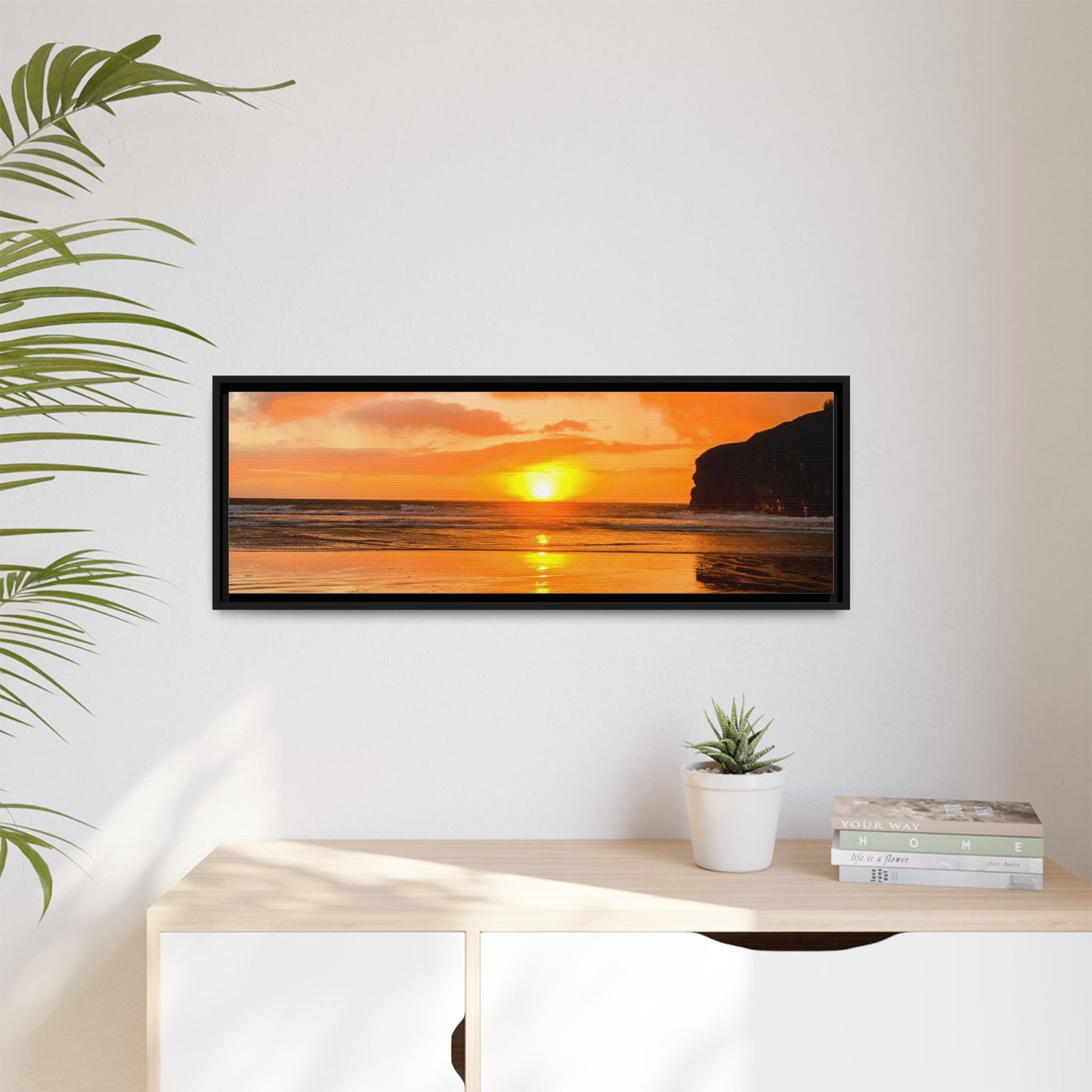 Sunset in Ballybunion Matte Canvas, Framed (Multi-color)
