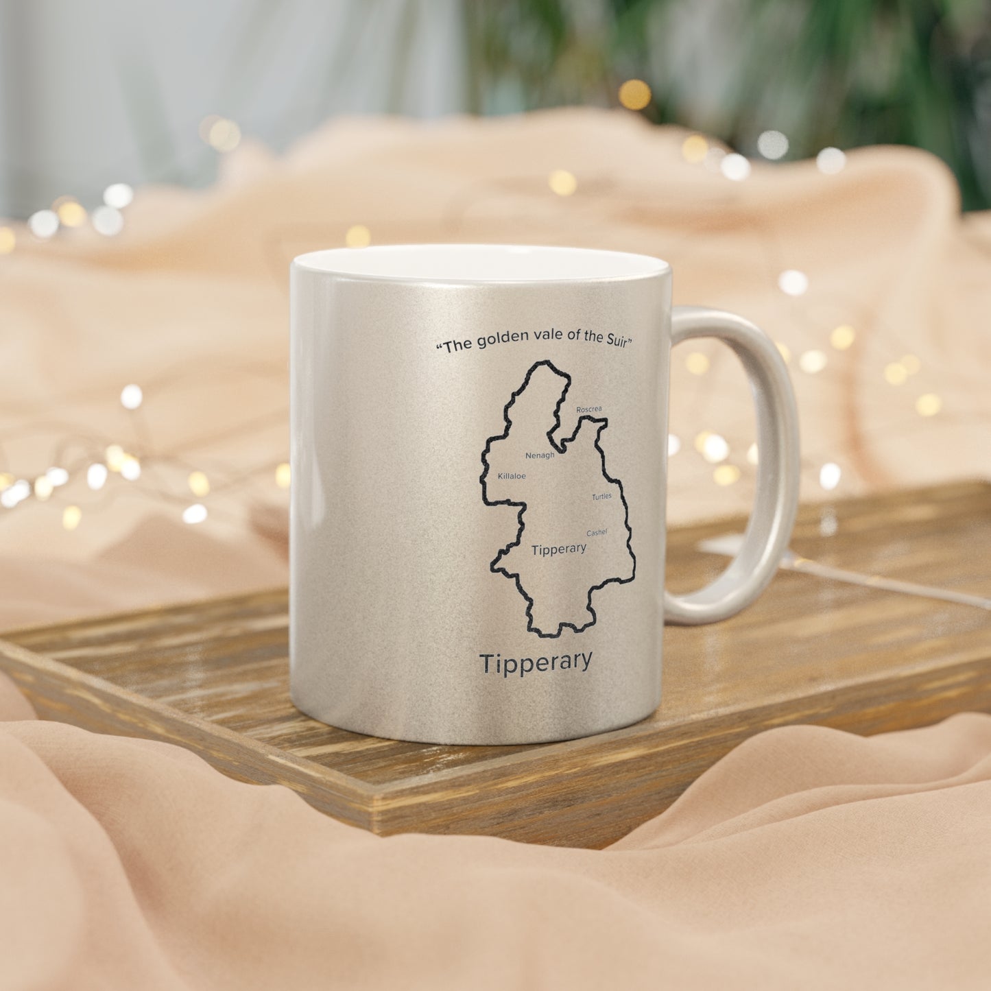 Tipperary County Metallic Colour Mug - Silver/Gold - Perfect Gift for Coffee Lovers