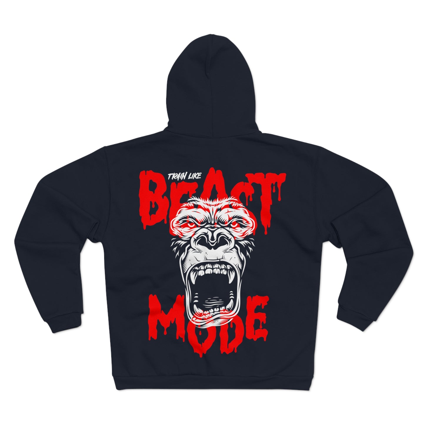 Beast Mode Unisex Hooded Zip Sweatshirt - Bold Gorilla Design for Fitness Enthusiasts