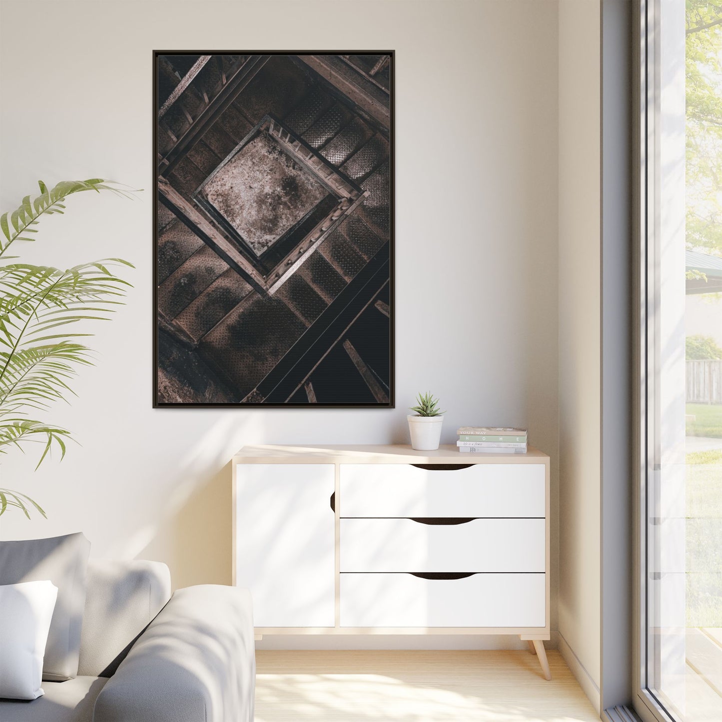 Stairs To Demon World Matte Canvas, Framed (Multi-color)