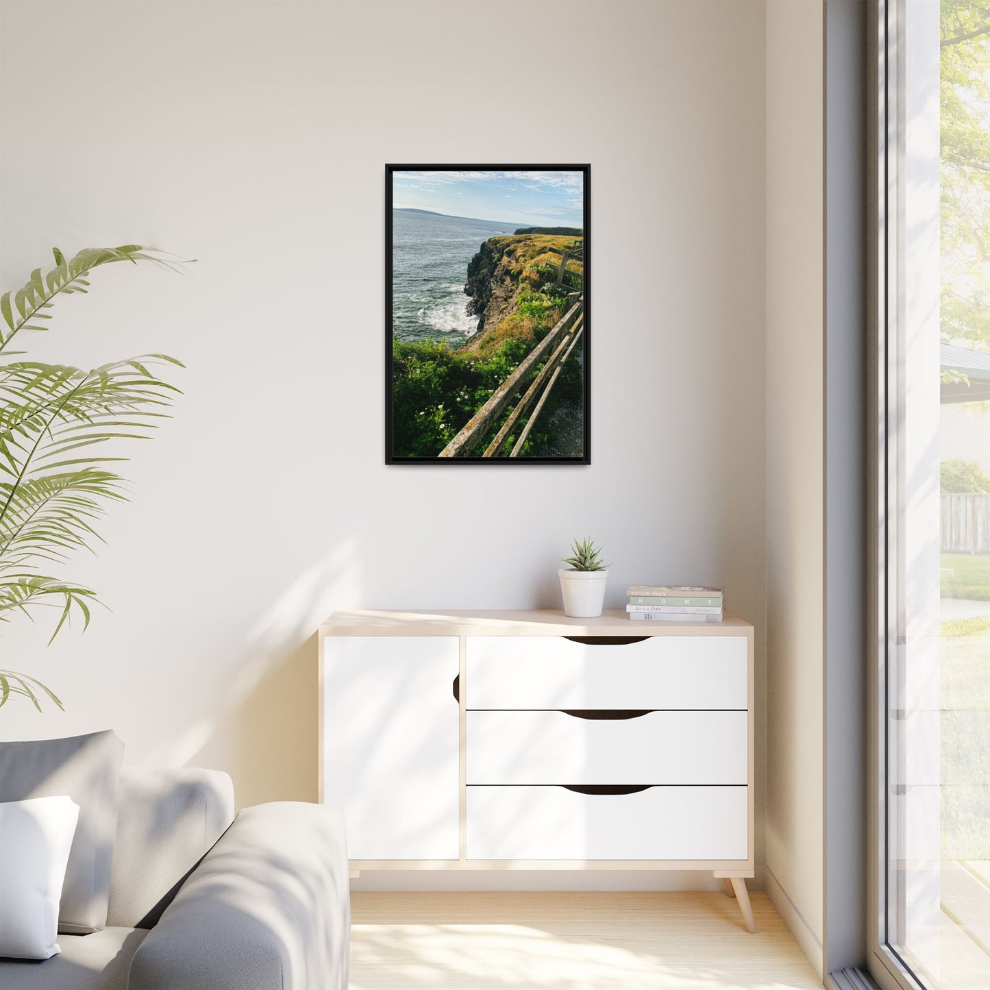 Ballybunion Cliff Walk Matte Canvas, Framed (Multi-color)