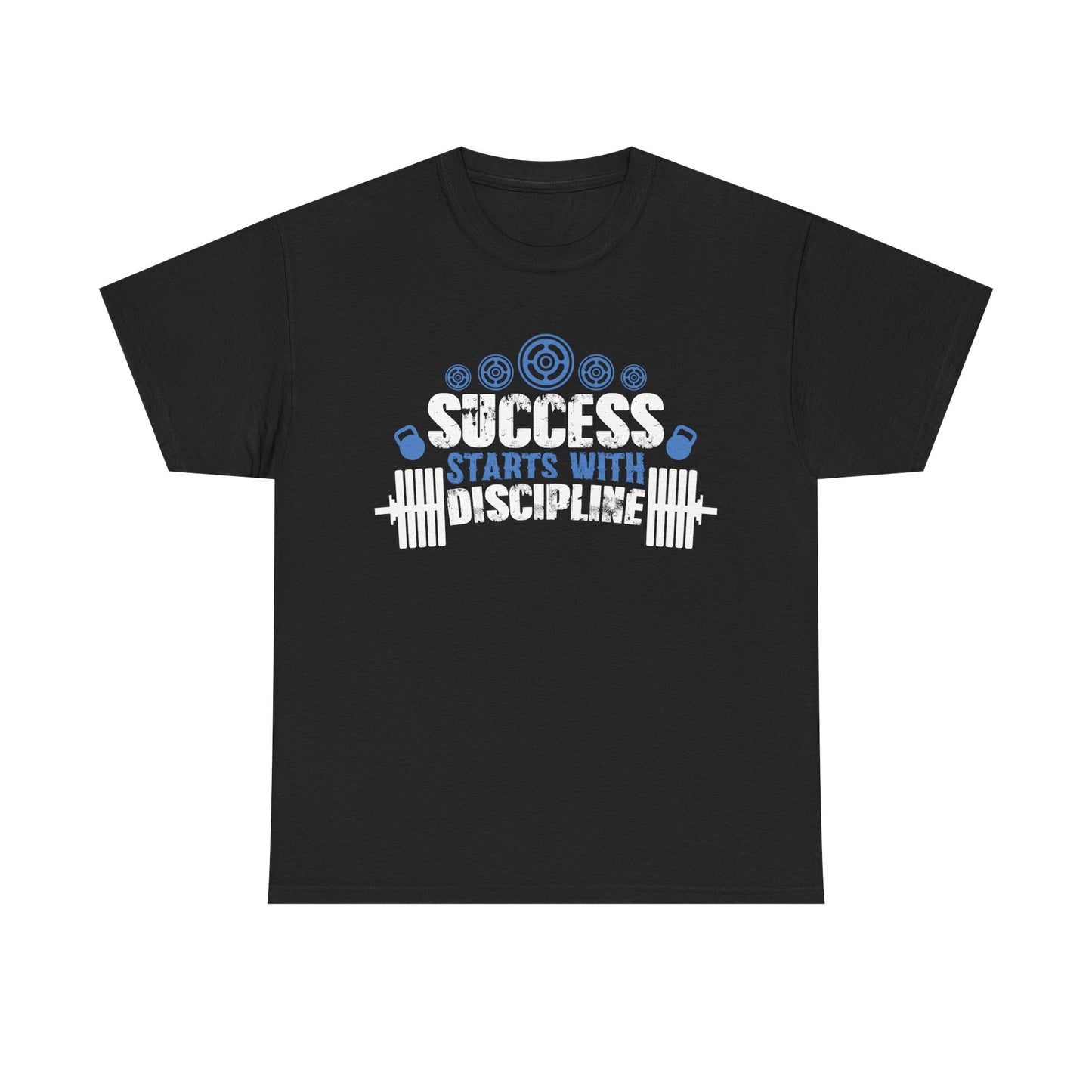 Motivational Fitness Tee - 'Success Starts with Discipline' Unisex Heavy Cotton T-Shirt