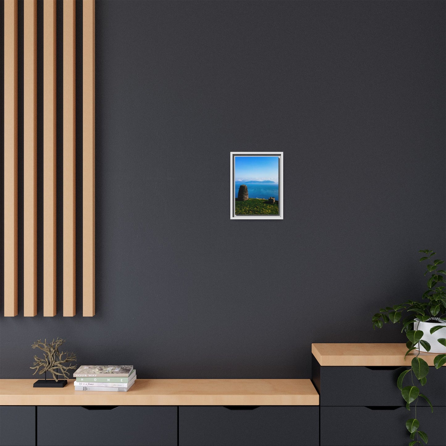 Ask Tower Matte Canvas, Framed (Multi-color)
