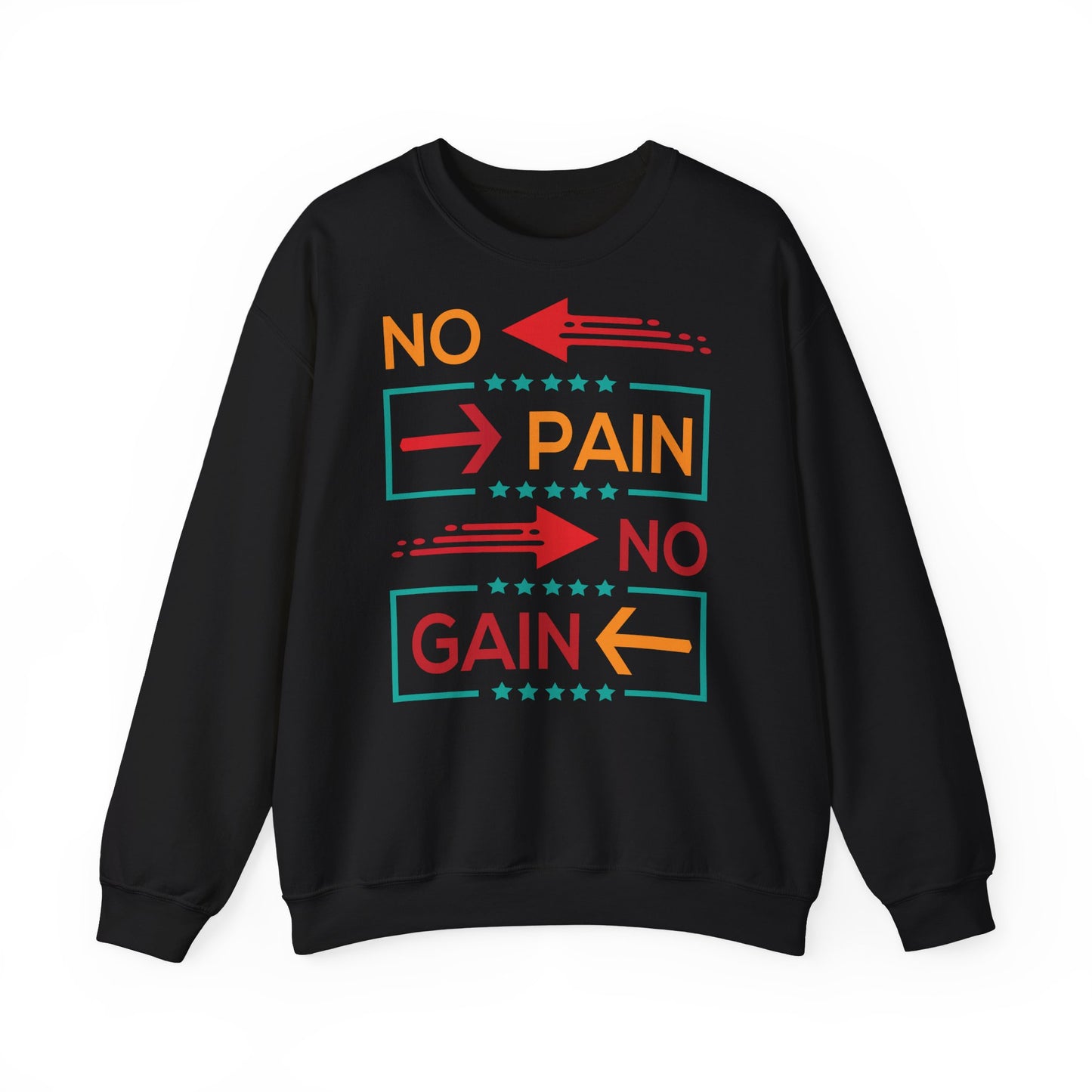 Motivational 'No Pain No Gain' Gym Unisex Heavy Blend™ Crewneck Sweatshirt
