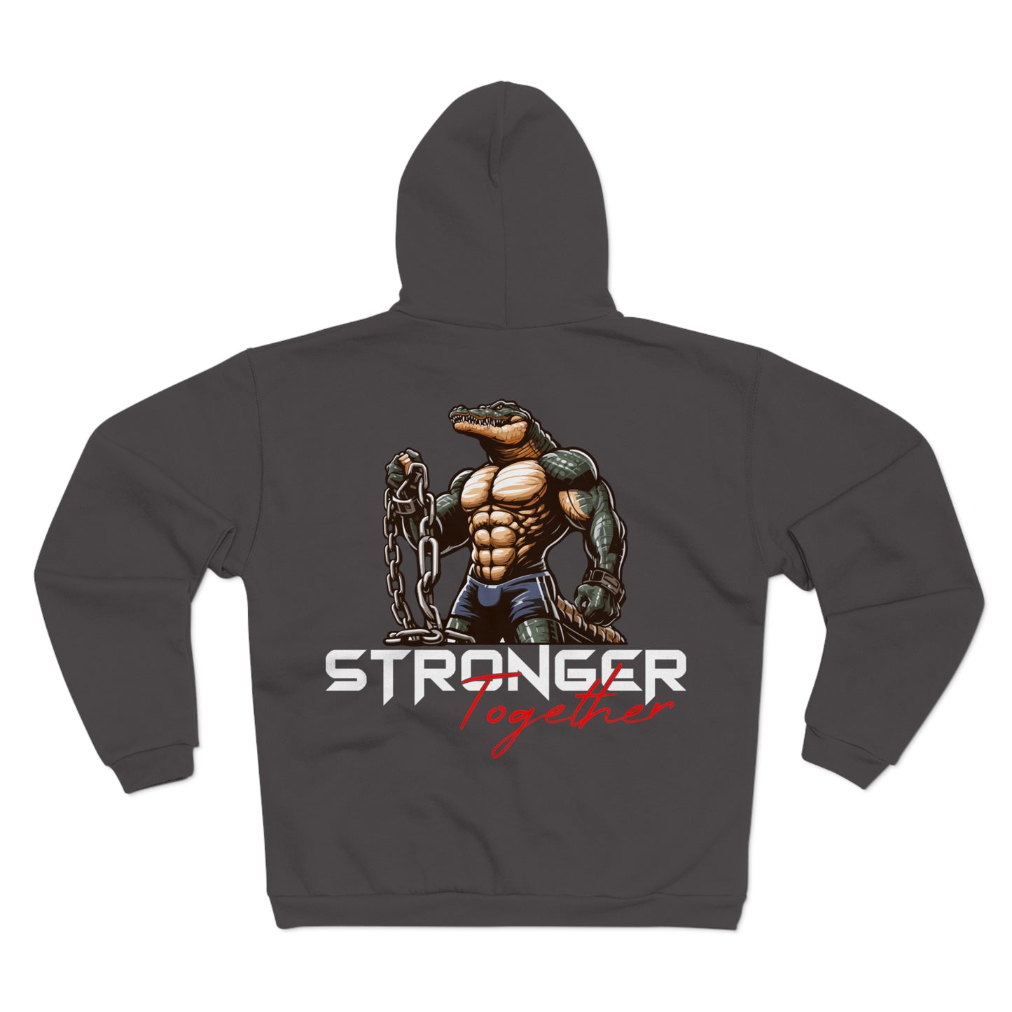 Stronger Together Unisex Hooded Zip Sweatshirt - Motivational Fitness Gear