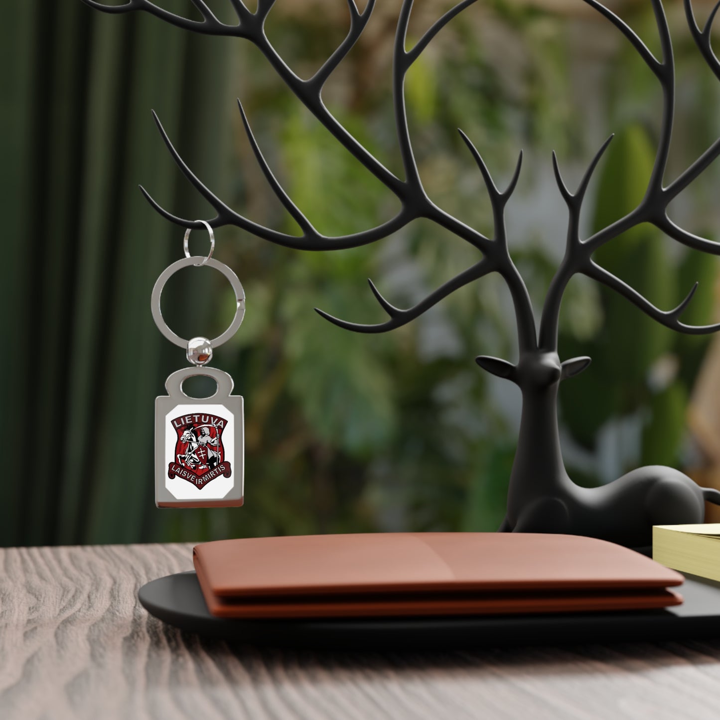 Personalized Rectangle Photo Keyring with Lithuania Design "Laisve ir Mirtis"