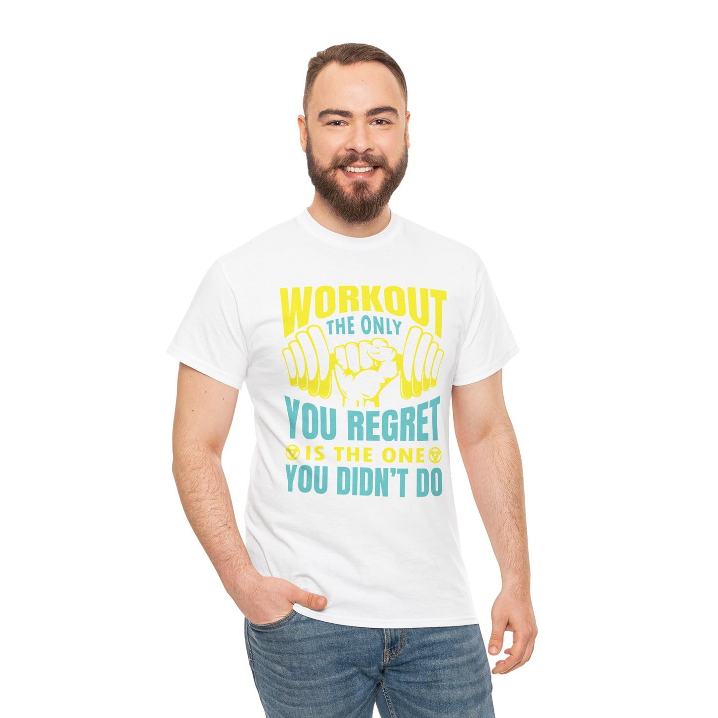 Motivational Gym Tee - "Workout: The Only You Regret Is The One You Didn't Do"