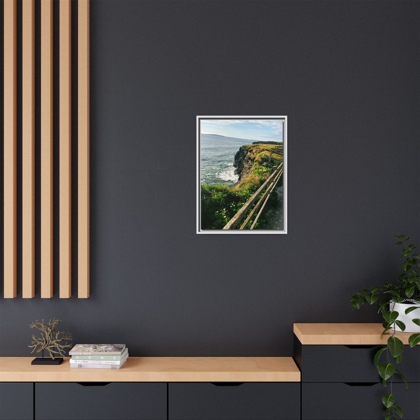 Ballybunion Cliff Walk Matte Canvas, Framed (Multi-color)