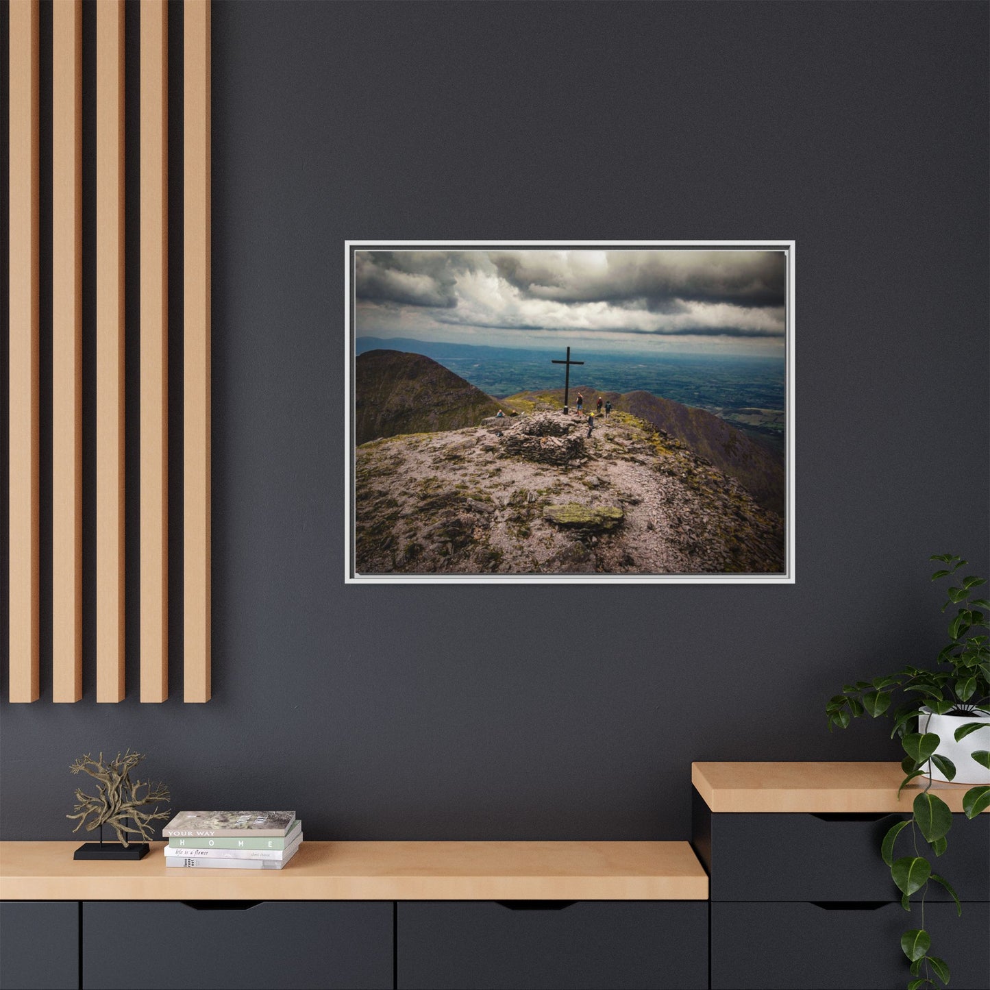 Carrauntoohil Summit Matte Canvas, Framed (Multi-color)