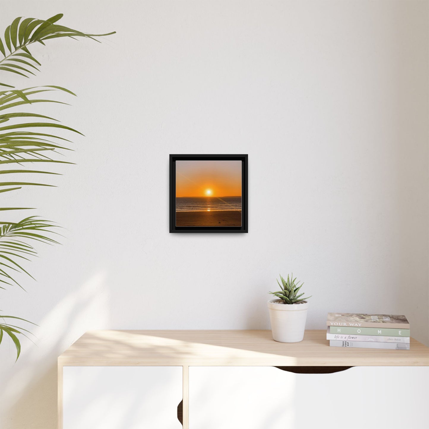 Sunset in Ocean Matte Canvas, Framed (Multi-color)
