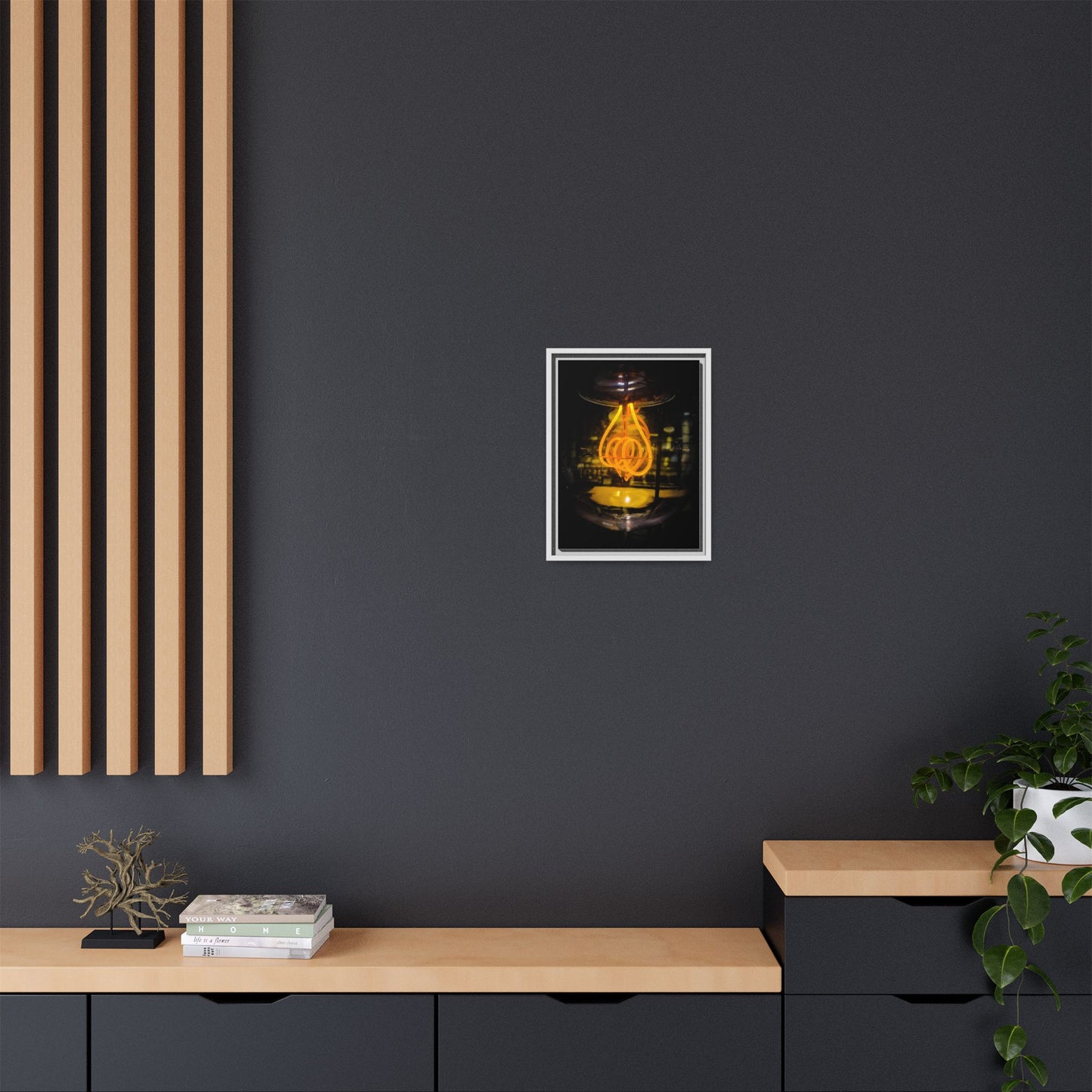 Bulb Matte Canvas, Framed (Multi-color)