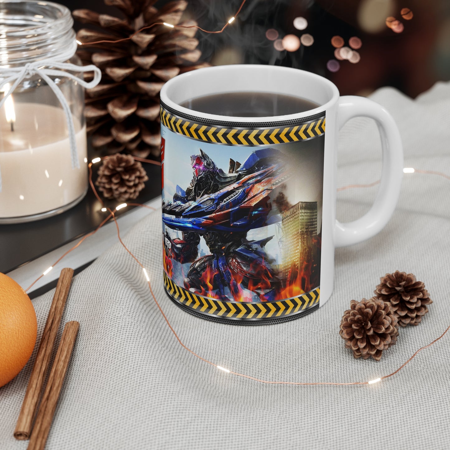 Transformers-Inspired Ceramic Coffee Cups - 11oz & 15oz with Bold Graphics