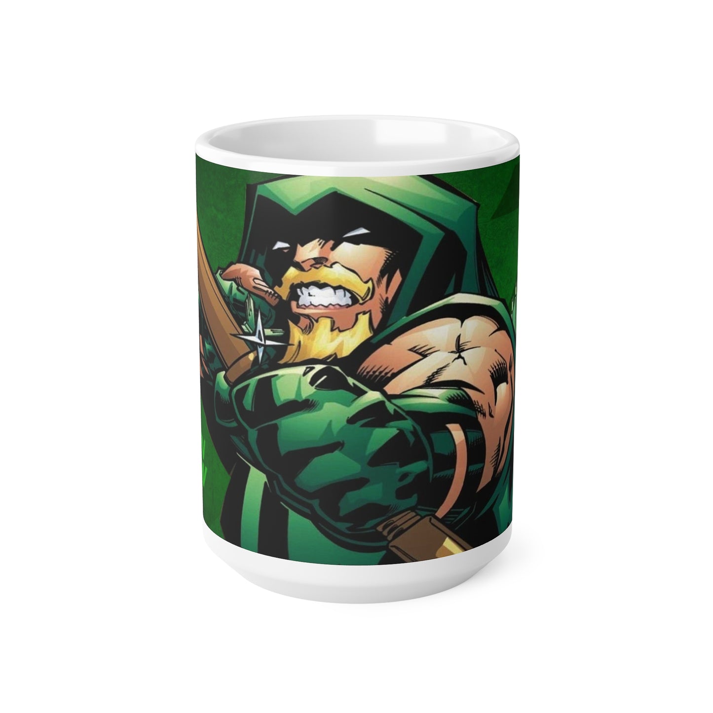 Green Arrow Ceramic Coffee Mug - 11oz & 15oz - Perfect for Comic Fans
