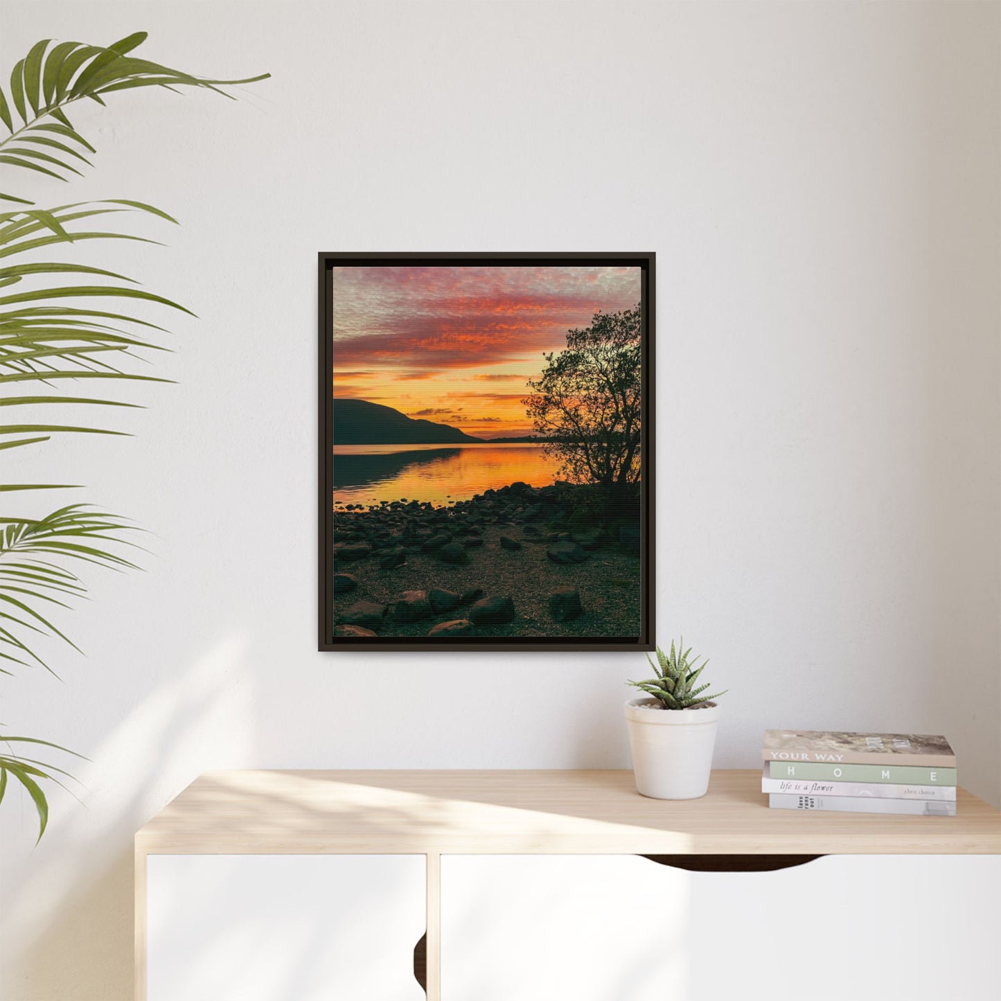 Sunset in Kerry Matte Canvas, Framed (Multi-color)