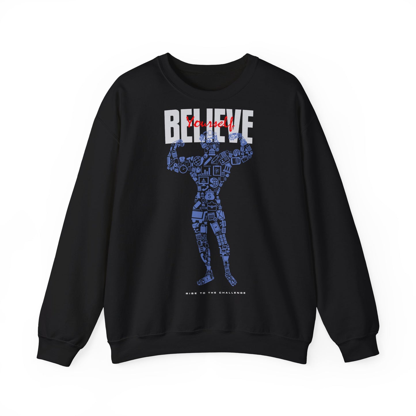 Motivational Unisex Heavy Blend™ Crewneck Sweatshirt - 'Believe' Design for Everyday Inspiration