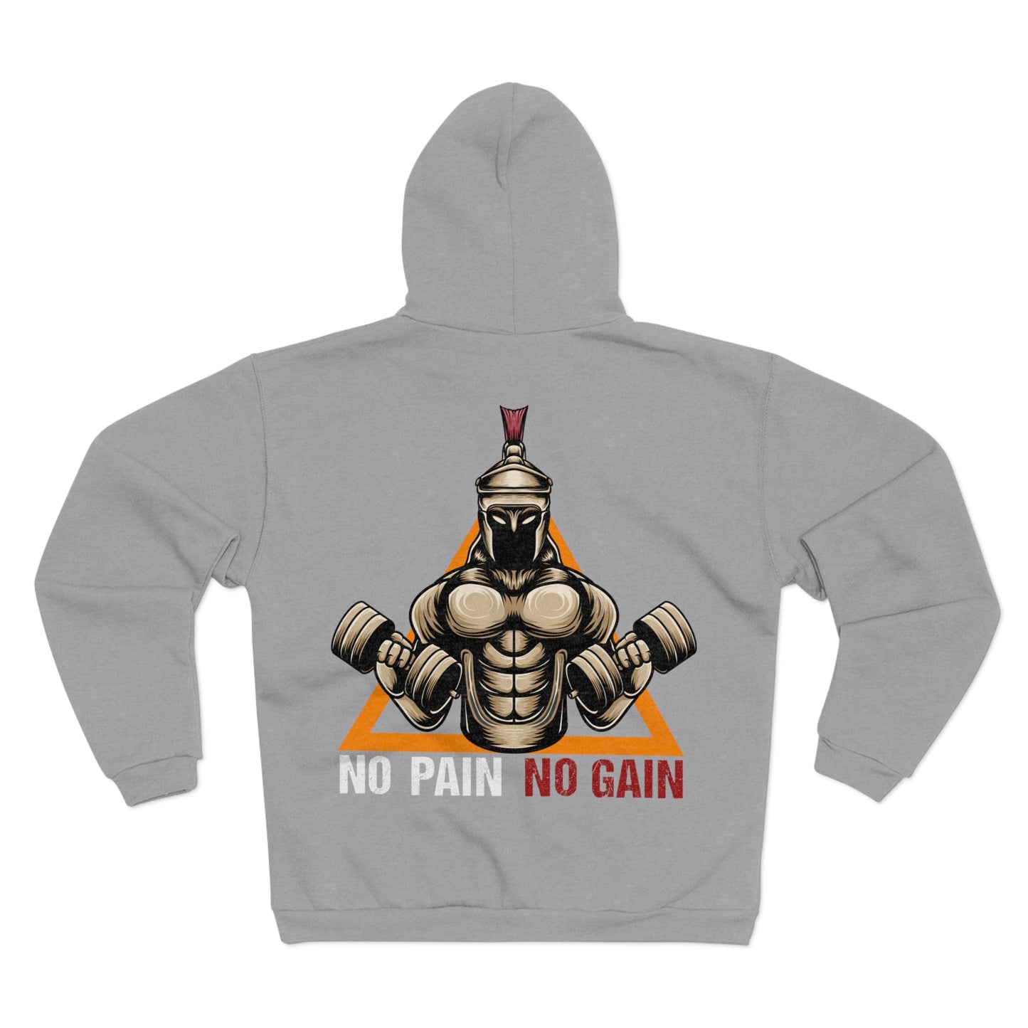 No Pain No Gain Unisex Hooded Zip Sweatshirt - Motivational Gym Apparel