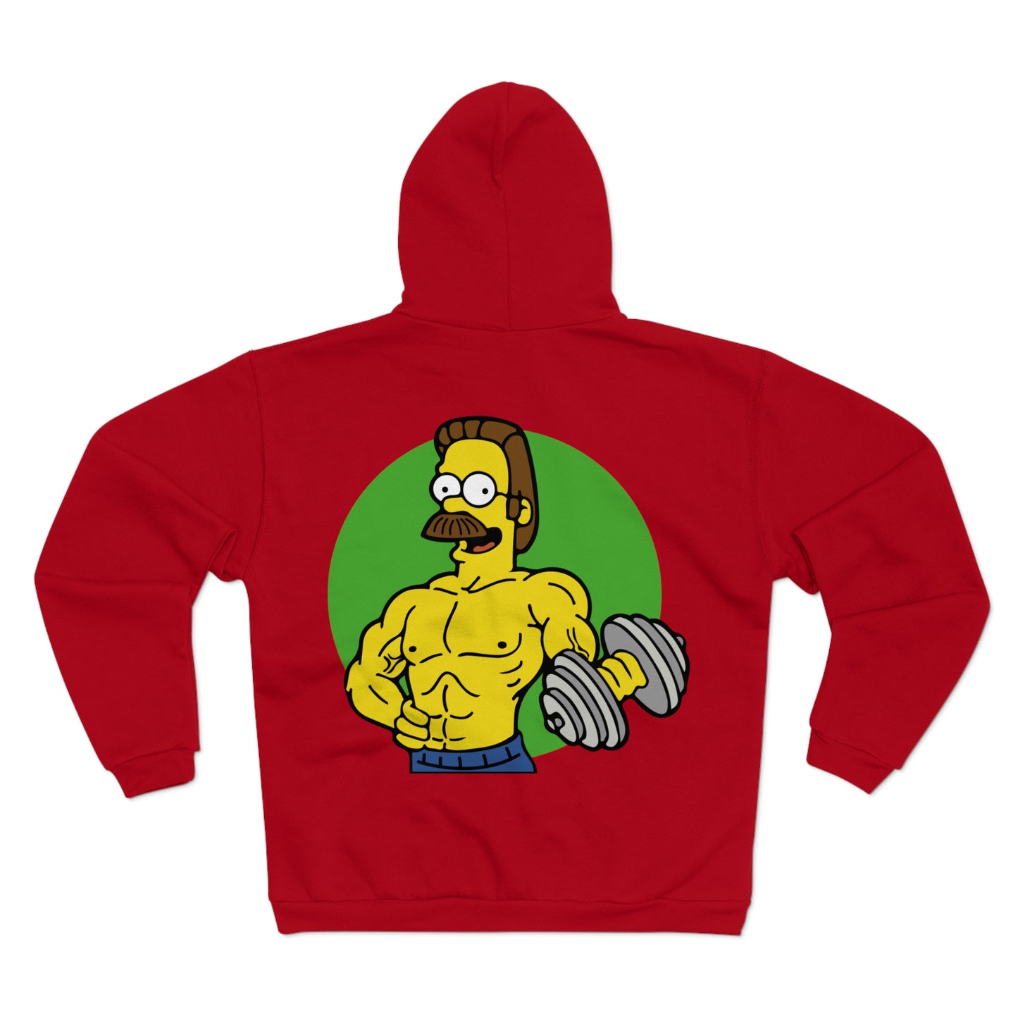 Funny Fitness Unisex Hooded Zip Sweatshirt with Cartoon Design