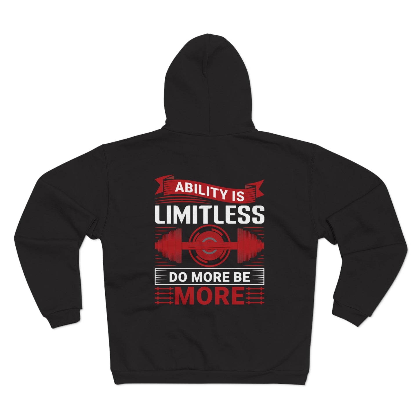 Limitless Strength Unisex Hooded Zip Sweatshirt - Motivational Fitness Wear