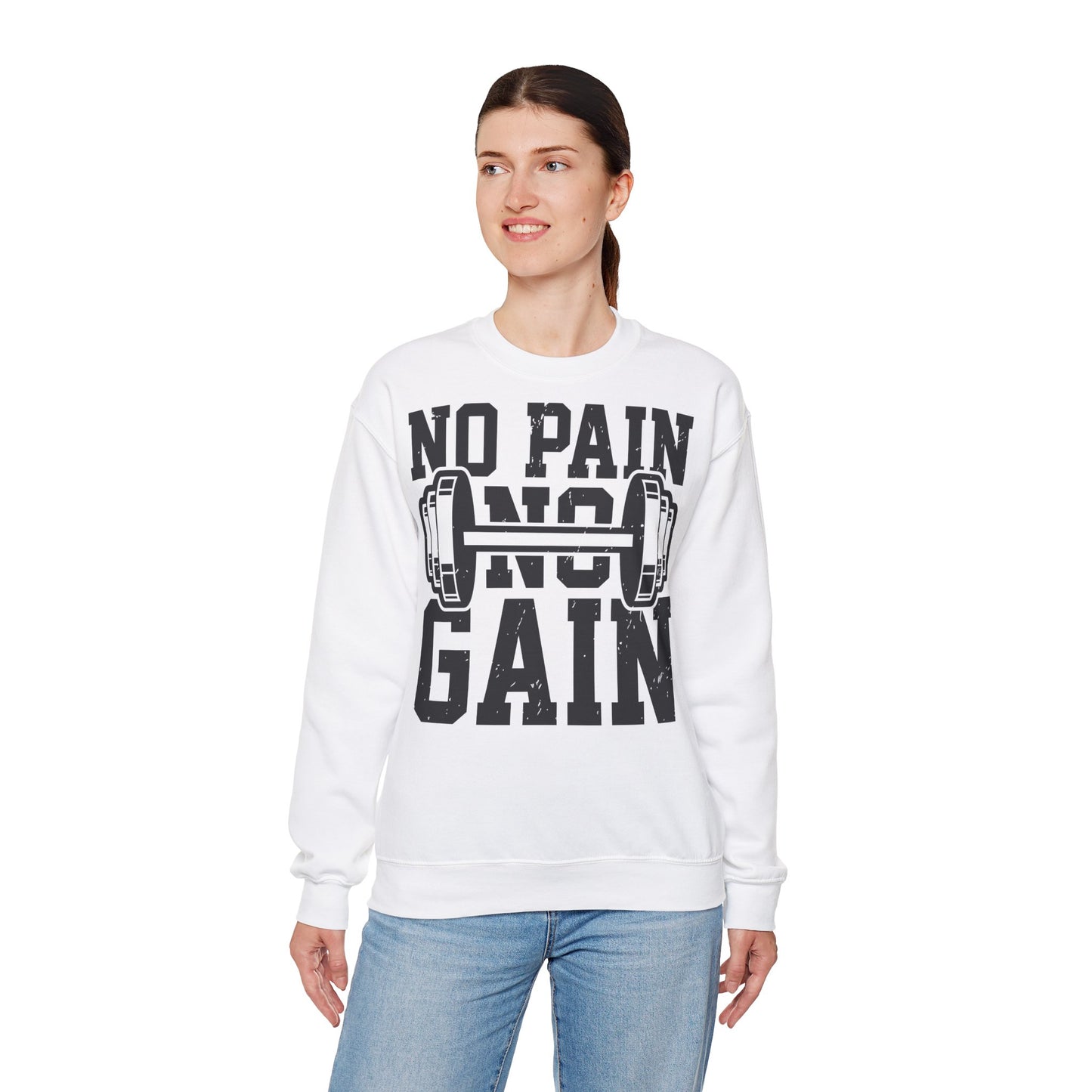 Unisex No Pain No Gain Crewneck Sweatshirt - Motivational Fitness Apparel