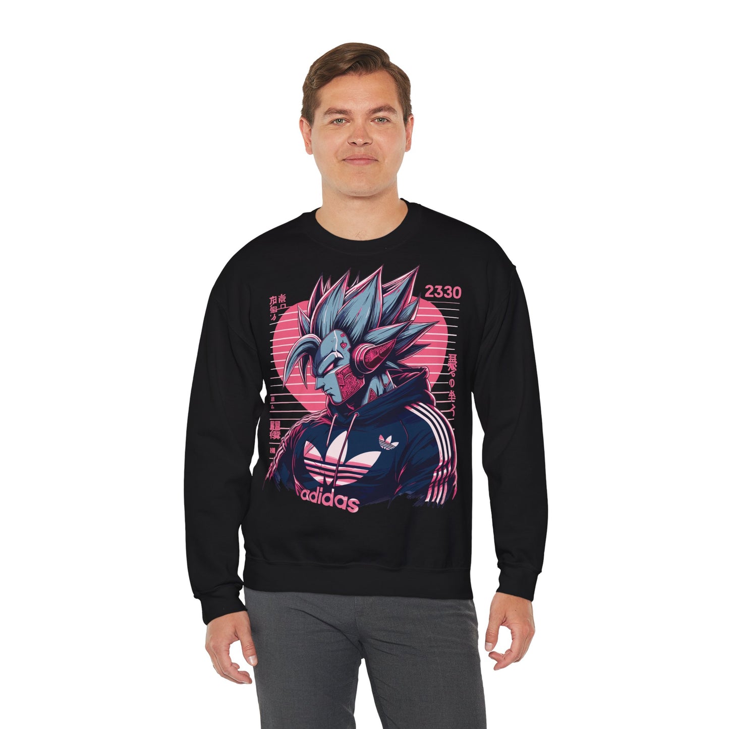 Futuristic Dragon Graphic Crewneck Sweatshirt - Unisex Heavy Blend™ - Perfect for Sci-Fi and Anime Fans