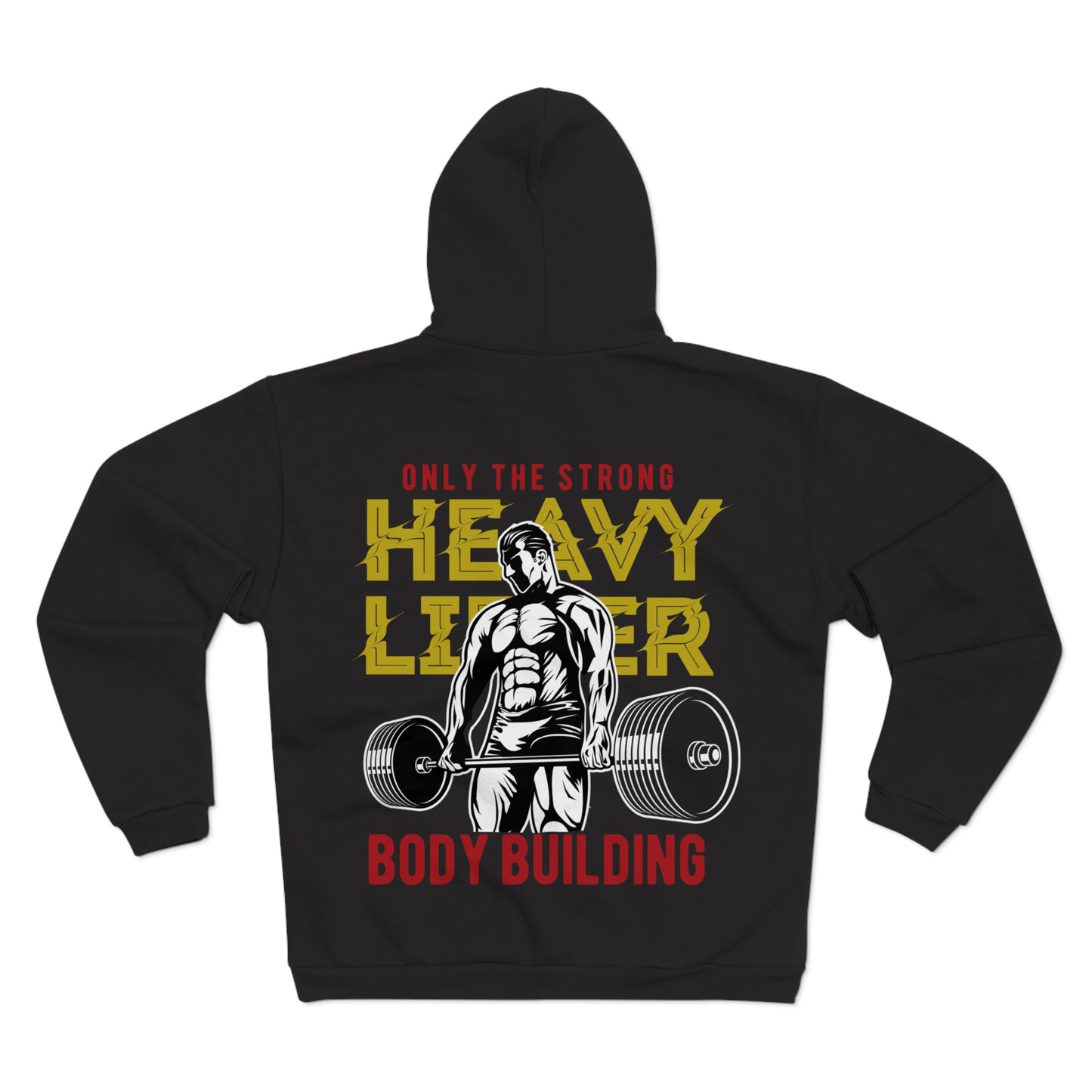 Unisex Heavy Lifter Zip Hoodie - Bold Bodybuilding Design