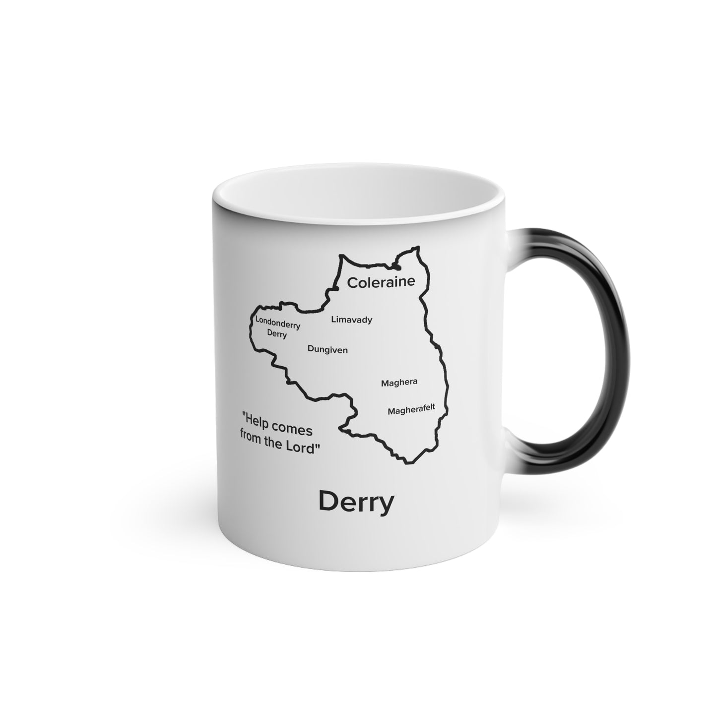 Derry Magic Mug: Color - Changing Coffee Cup with Artistic Map Design