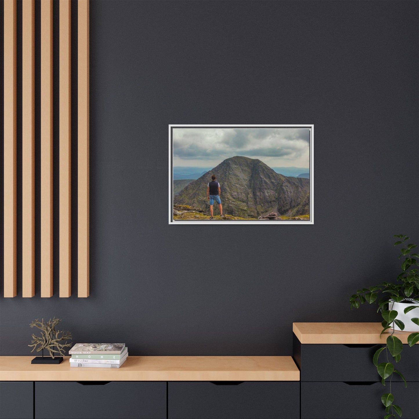 Cross On Top Matte Canvas, Framed (Multi-color)