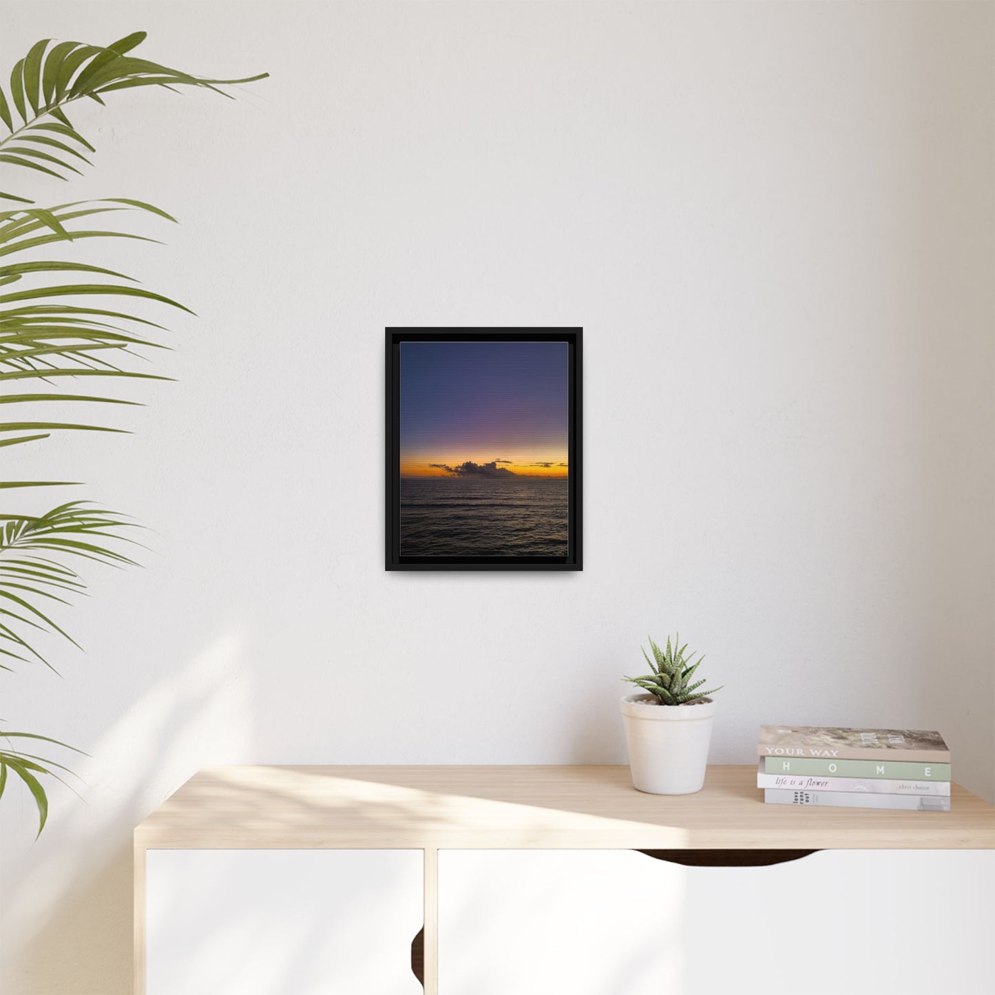 Sunset in Ocean 2 Matte Canvas, Framed (Multi-color)