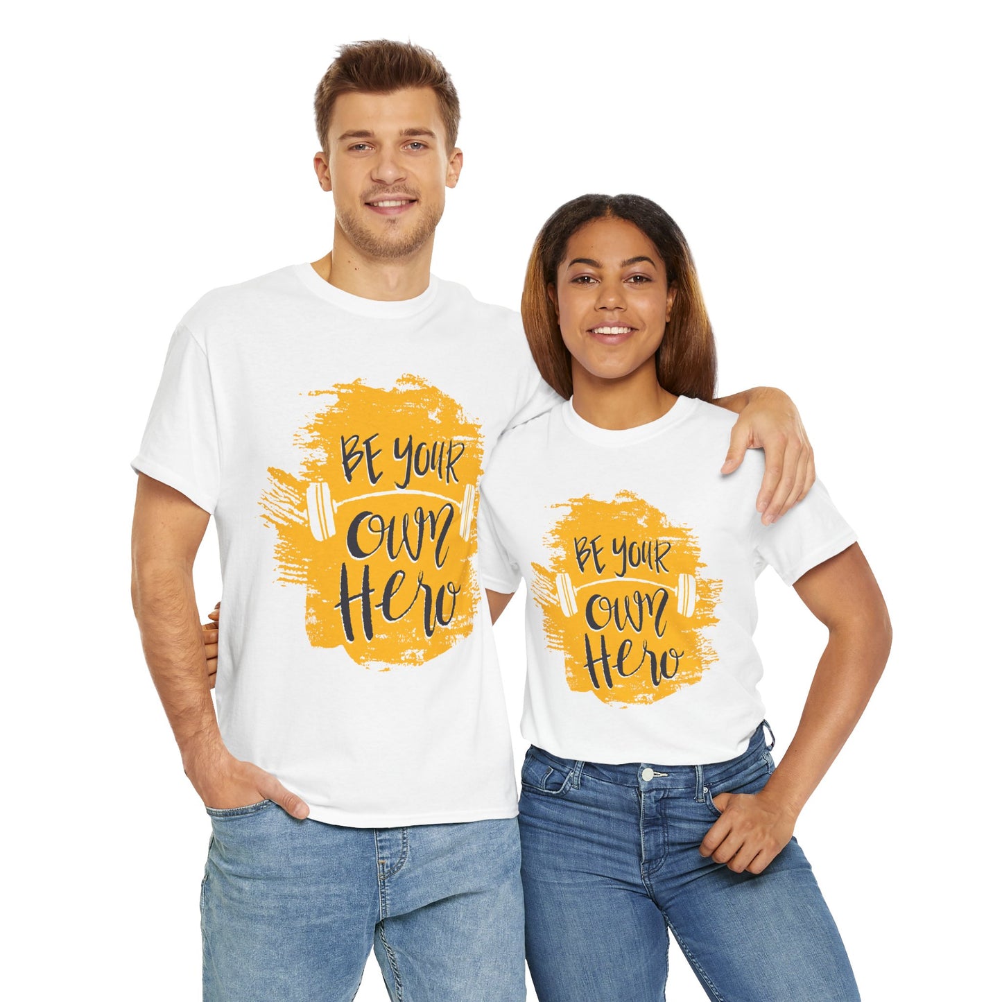 Be Your Own Hero Unisex Heavy Cotton Tee - Motivational Fitness Shirt
