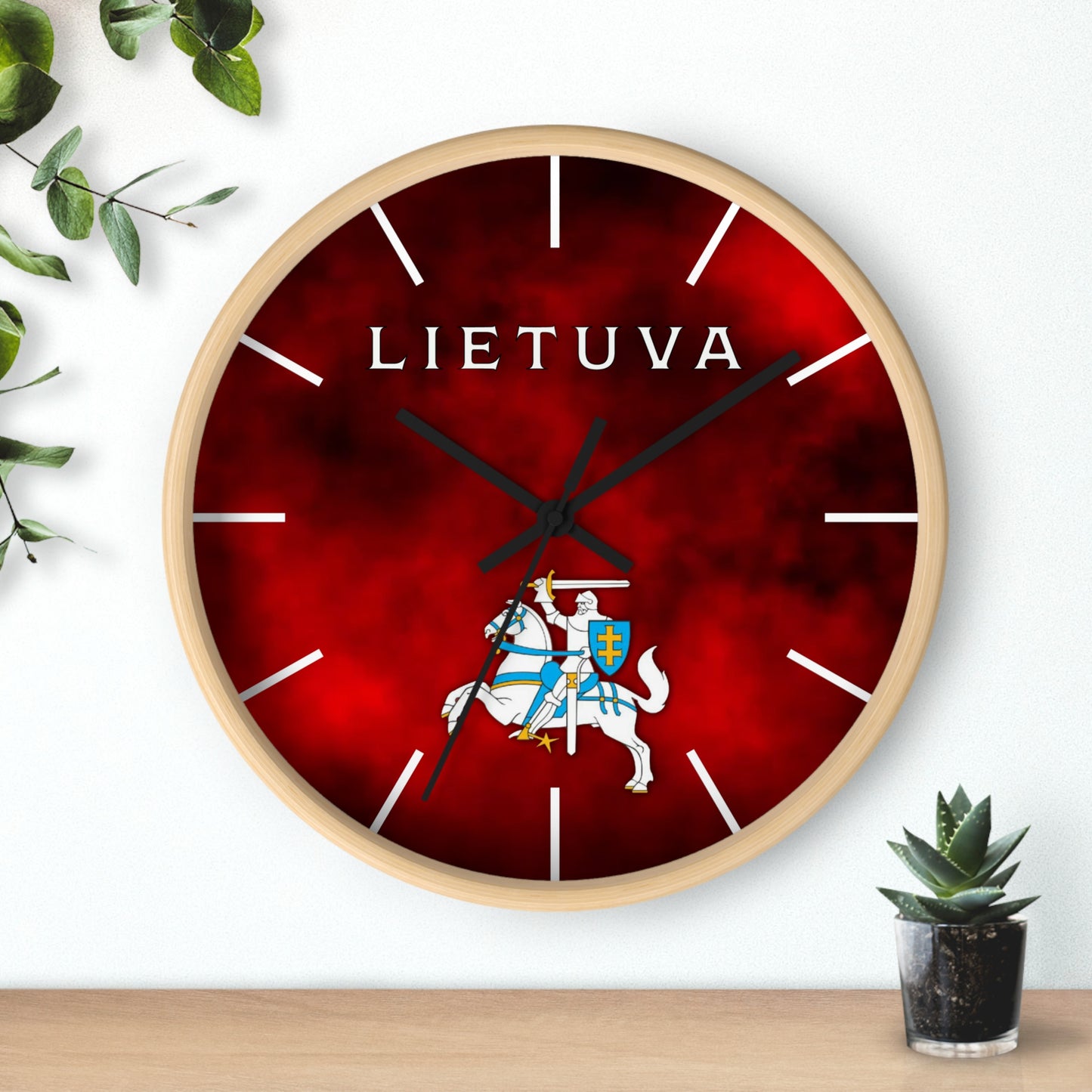 Lietuva With Vytis Themed Wall Clock – Stylish Decor for Lithuanian Pride